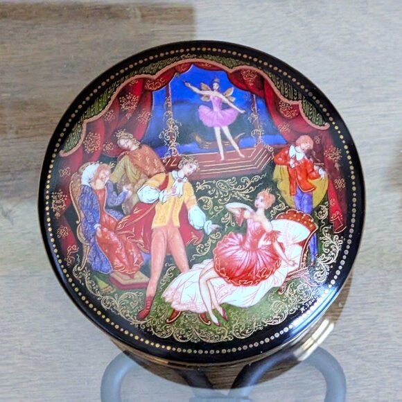 1992 Ardleigh Elliot & Sons Russian Ballet Porcelain Trinket Jewelry Vanity Box - Picture 2 of 10